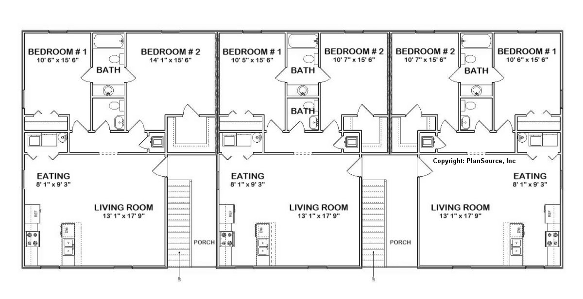 6 unit apartment plan Multifamily J0418116